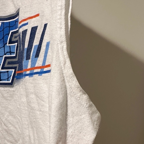 Nike White Sleeveless Graphic Tank with Blue and Red Logo - Picture 3 of 5